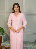 2-Piece Chikankari Co-ord Set – Baby Pink - BABY PINK