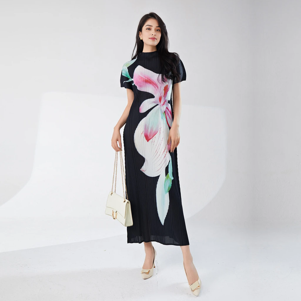 Claire Black Floral Maxi Dress - BLACK