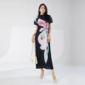 Claire Black Floral Maxi Dress - BLACK